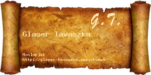 Glaser Tavaszka névjegykártya